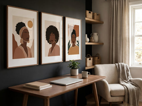 Black Nursery Wall Art Ideas: Home office or creative corner