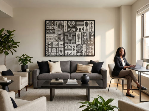 Black Office Wall Art for Entrepreneurs: Living room