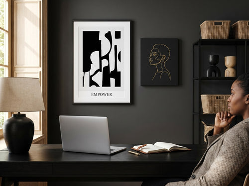 Black Office Wall Art for Entrepreneurs: Home office or creative corner