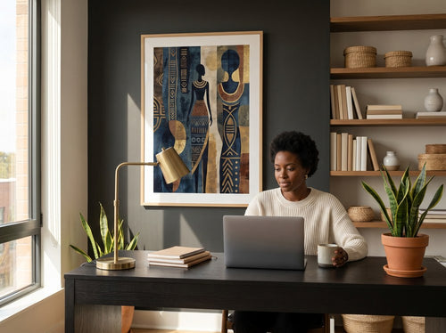 Black Office Wall Art Ideas for Entrepreneurs and Professionals: Home office or creative corner