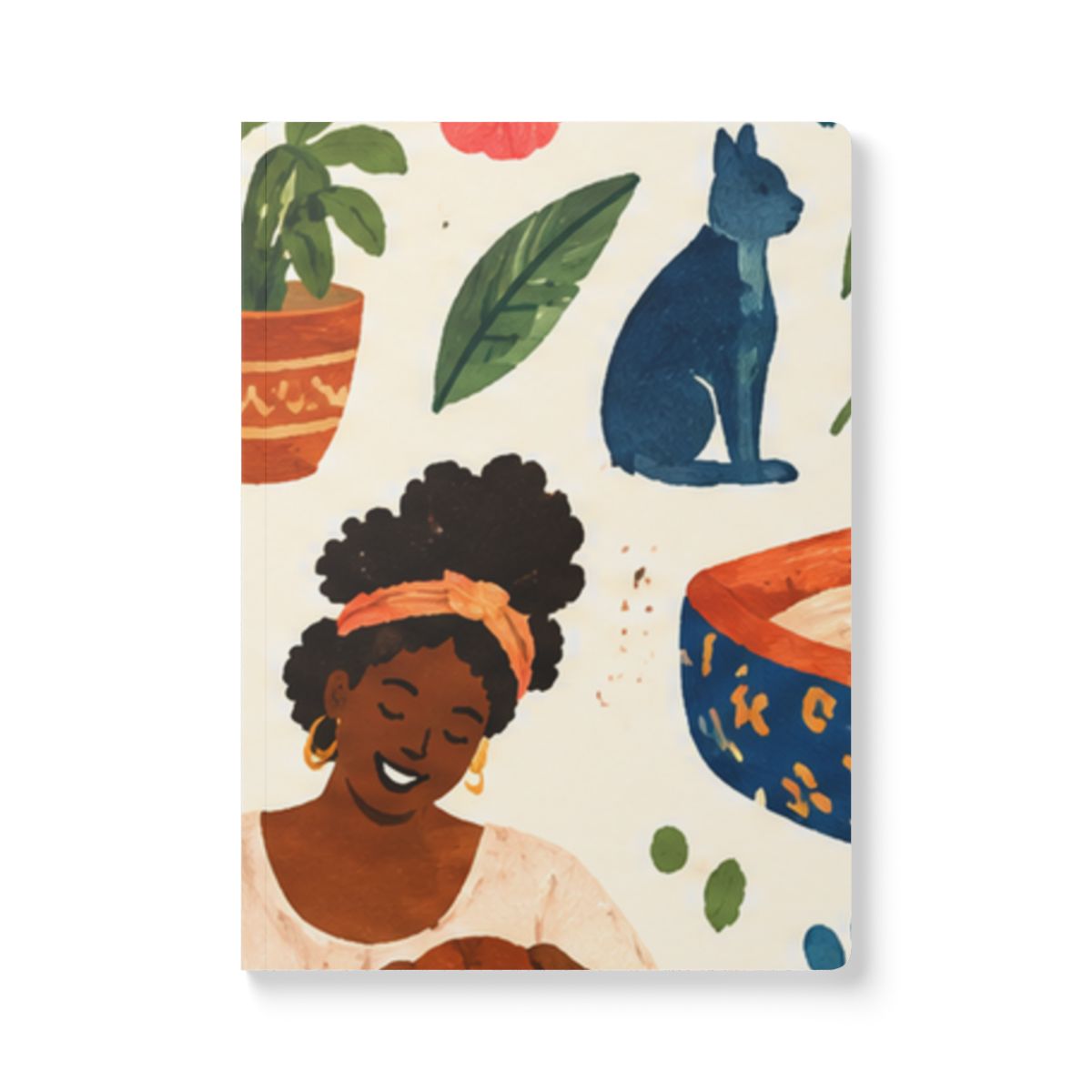 Black Pet Love Women And Pets At Home Softcover Printed Interior mockup
