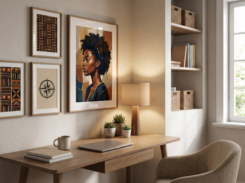 Black Teen Bedroom Wall Art Ideas: Home office or creative corner