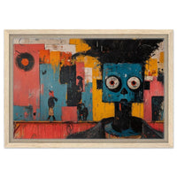 Side View of Blue Figure Abstract African American Art