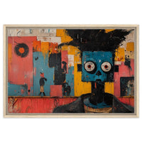 Closeup of Blue Figure Urban Art Texture and Brushwork