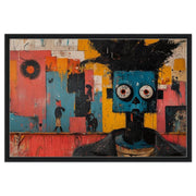 Abstract Blue Figure Urban African American abstract art art print by MoomZee Artwork