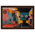 Expressive Black Urban Art with Bold Texture and Color Blocks