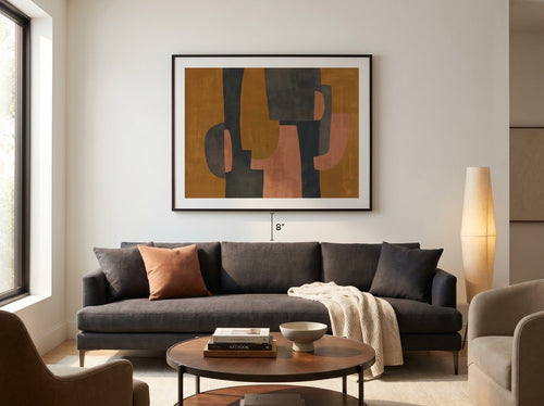 How High to Hang Art Above a Sofa: Living room