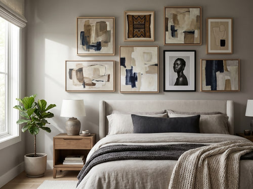 How to Build a Black Art Gallery Wall: Bedroom
