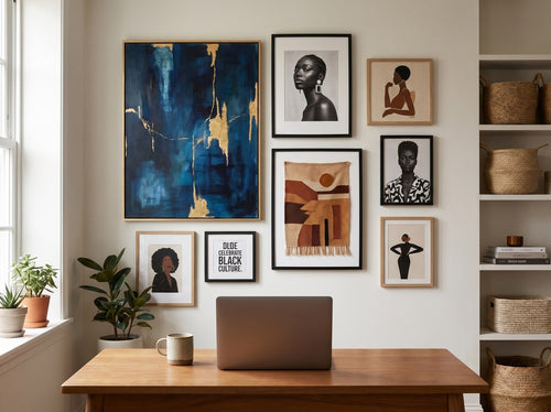 How to Build a Black Art Gallery Wall: Home office or creative corner
