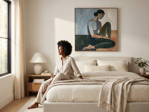 How to Choose Art for Open Concept Living Rooms: Bedroom