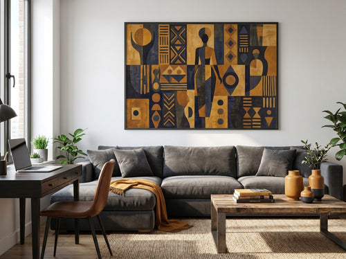How to Pick Art for a Home Office: Living room