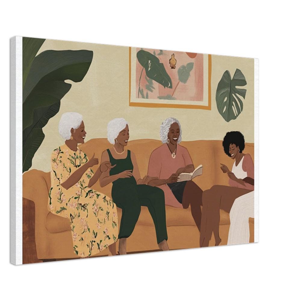 Generational Black Family canvas art highlighting unity and heritage, perfect as African American wall art.