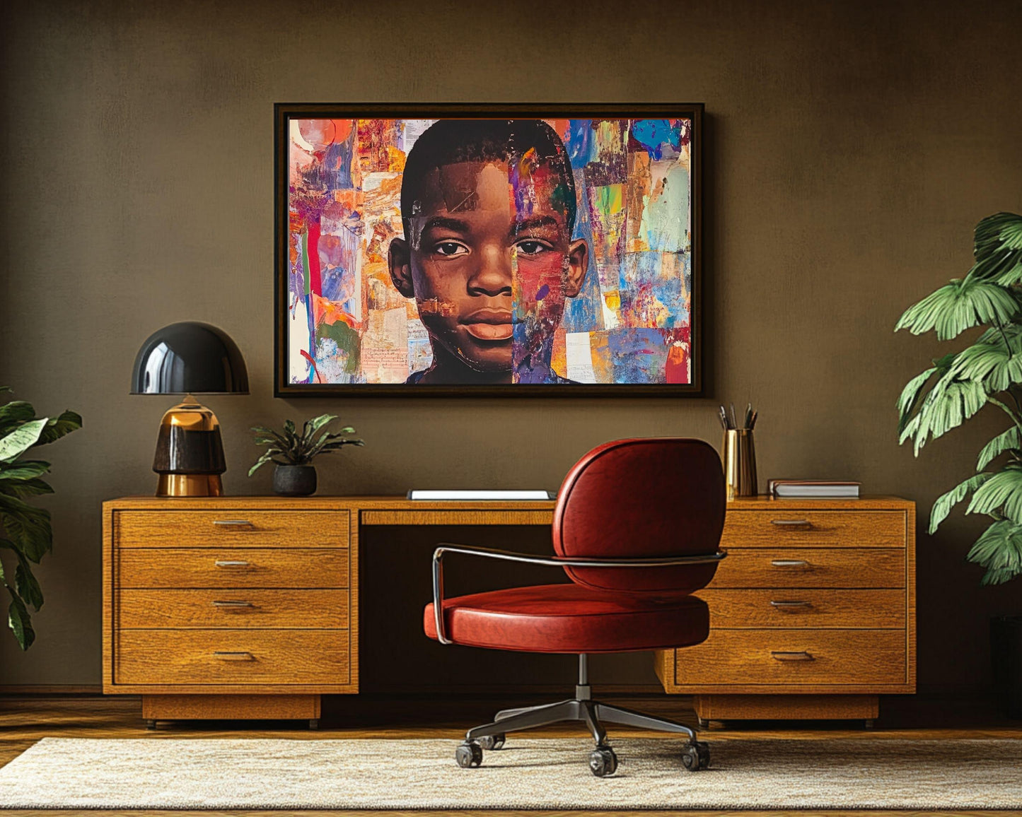 Abstract Black Boy African American Wall Art