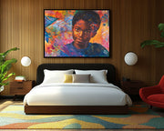Young Black Boy Abstract cultural wall decor print by MoomZee Artwork