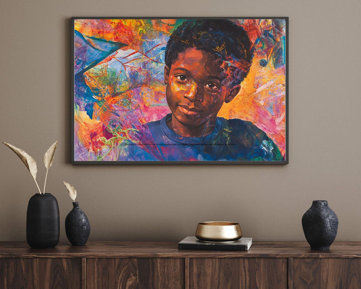 Young Black Boy African American Abstract Art Wall Art