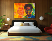 Young Black Boy Abstract Black children wall art for home decor