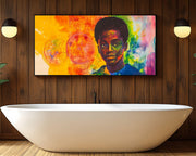 Close-up of Young Black Boy Abstract Black children wall art detail