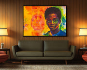 Young Black Boy Abstract Black children wall art canvas print by MoomZee Artwork