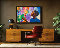 Colorful abstract painting showcasing pride and culture, perfect for african american wall art decor.
