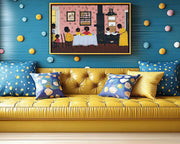 Kitchen Folk Black kitchen wall art canvas print by MoomZee Artwork