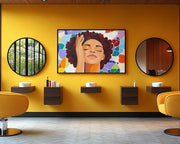 Black Woman Mosaic African American wall art canvas print by MoomZee Artwork