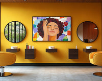Vibrant abstract canvas art showcasing African American heritage, perfect for enhancing any space with cultural flair.