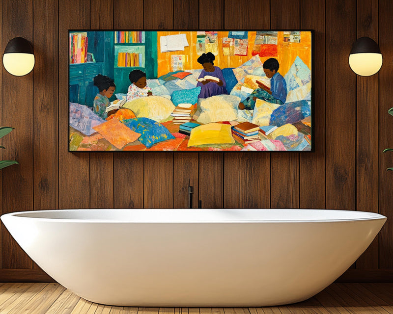 African American Wall Art Black Children Reading