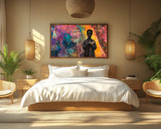 Vibrant Black Boy Portrait Black children wall art canvas print by MoomZee Artwork