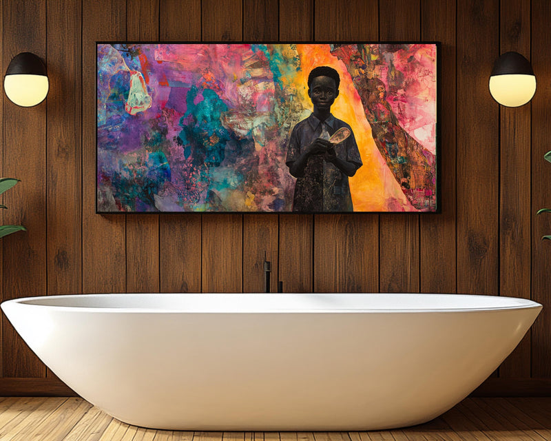 African American Wall Art Vibrant Black Boy Portrait