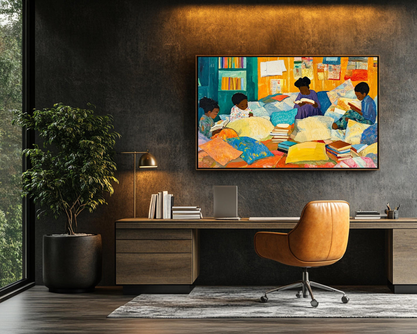 Strong Black Boy Artist | Abstract African American Art | Bold and Vibrant Canvas Print | Melanin-Inspired Wall Decor | Creative Home Decor