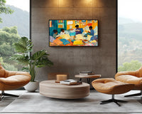 Vibrant abstract design showcasing African American wall art, perfect for enriching any living space or gallery.