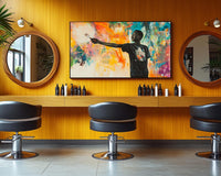 Vibrant african american wall art featuring a colorful abstract portrait that adds a bold statement to any room.
