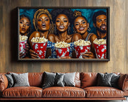 Alternate view of Black Friends Popcorn Night African American canvas print