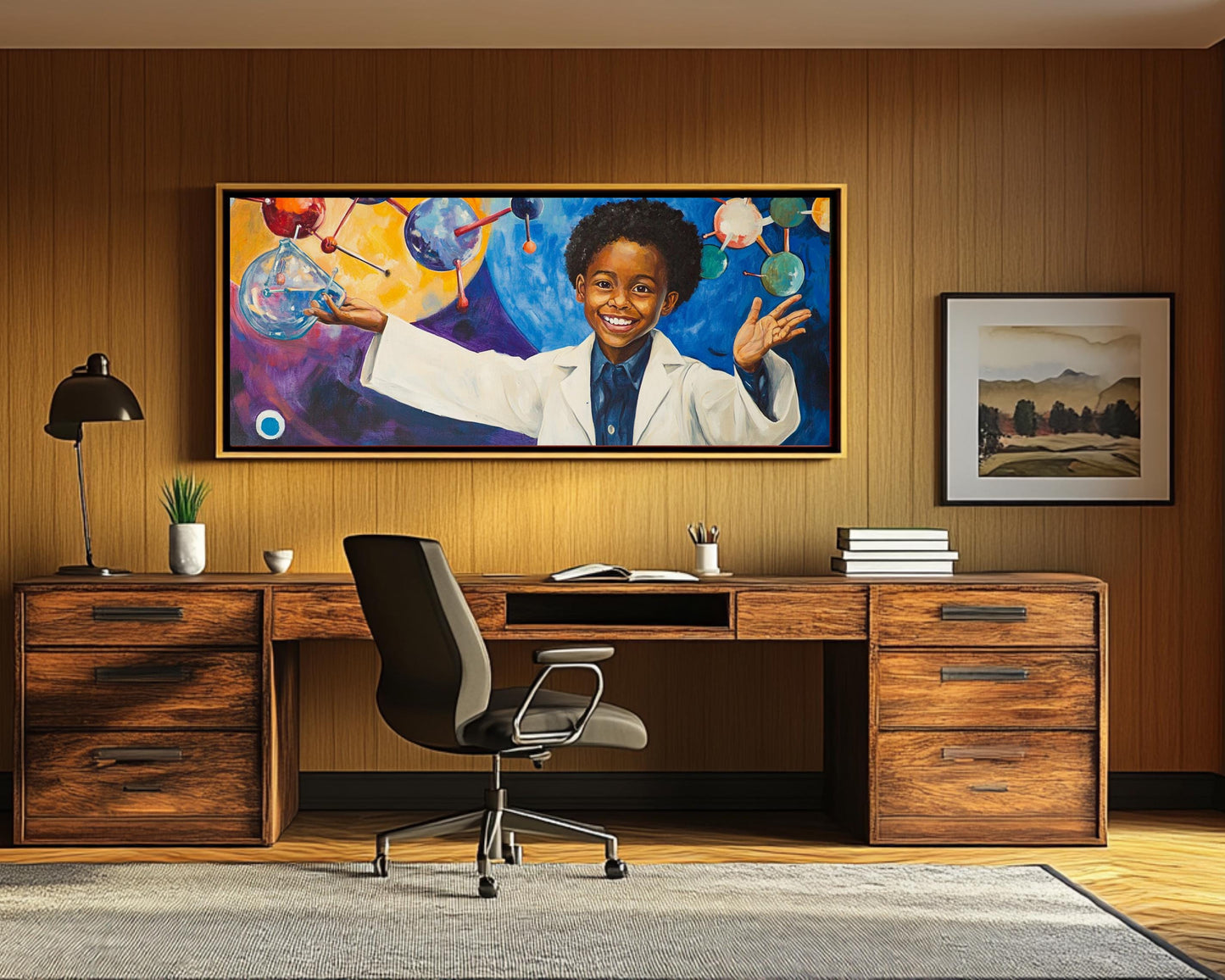 Young Black Scientist in Action | African American Art | Inspirational Canvas Print | Melanin Wall Art | Kids Room Decor