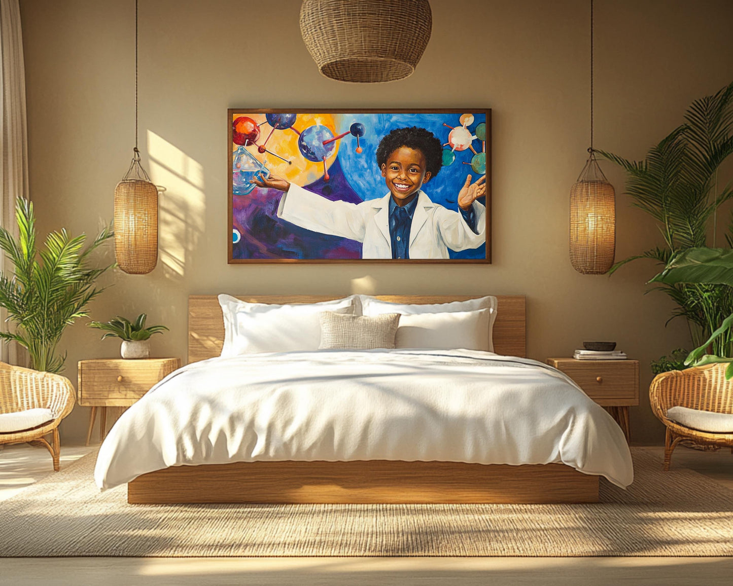 Young Black Scientist in Action | African American Art | Inspirational Canvas Print | Melanin Wall Art | Kids Room Decor