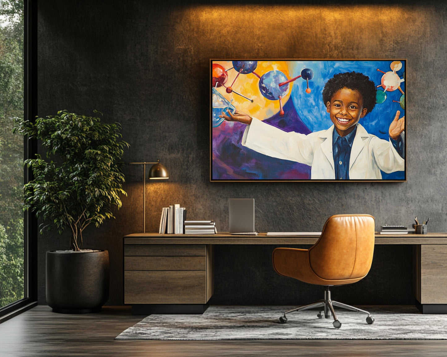 Young Black Scientist in Action | African American Art | Inspirational Canvas Print | Melanin Wall Art | Kids Room Decor