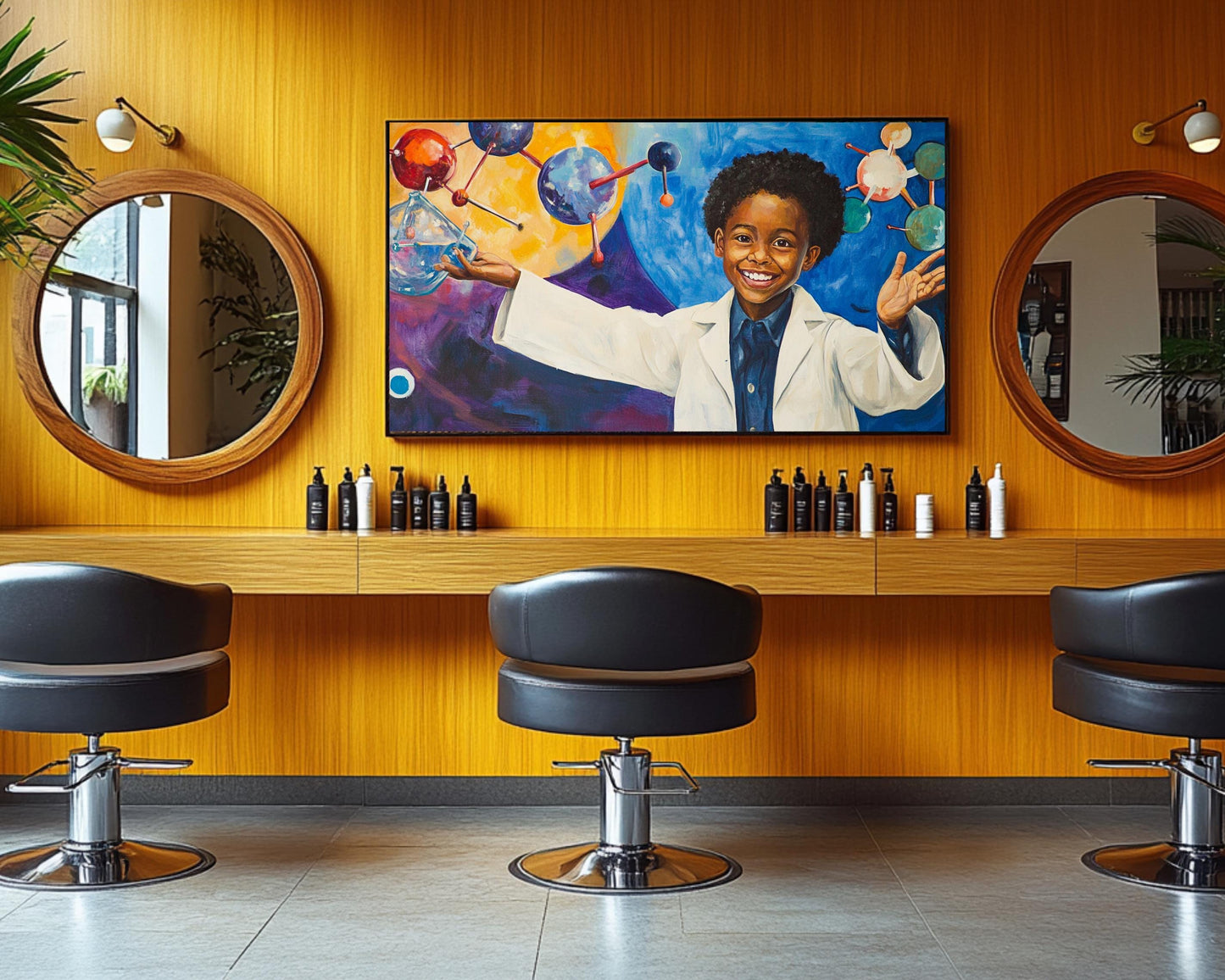 Young Black Scientist in Action | African American Art | Inspirational Canvas Print | Melanin Wall Art | Kids Room Decor