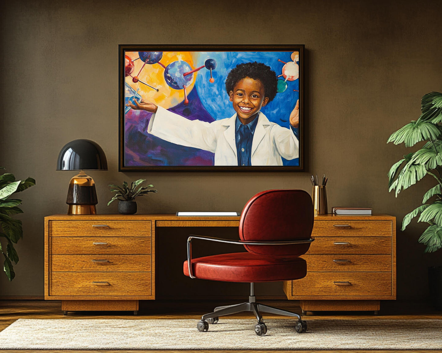 Young Black Scientist in Action | African American Art | Inspirational Canvas Print | Melanin Wall Art | Kids Room Decor