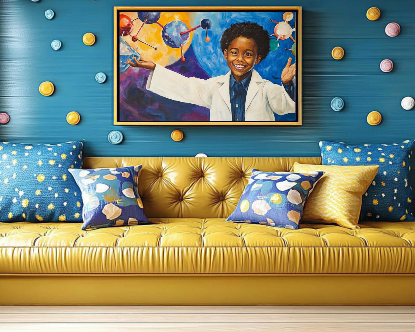 Young Black Scientist in Action | African American Art | Inspirational Canvas Print | Melanin Wall Art | Kids Room Decor