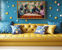 Colorful abstract canvas art featuring vibrant geometric shapes, perfect as African American wall art for modern decor.
