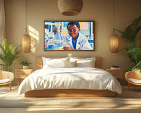 Colorful abstract art piece featuring vibrant shapes, perfect for enhancing any space as african american wall art.