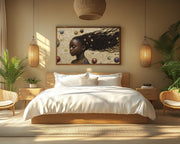 Black Girl Dreaming of the Universe Black children wall art artwork view