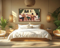 Colorful abstract canvas art featuring vibrant shapes, perfect as african american wall art for modern decor.