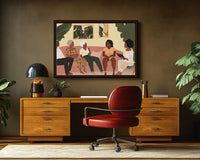 Vibrant canvas art depicting a confident African American woman, perfect for adding a touch of cultural elegance to your space.