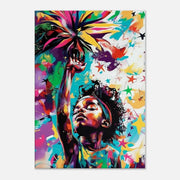 Alternate view of Reach for Stars Black Girl Black children wall art canvas print