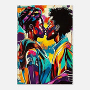 Alternate view of Romantic Black Couple Black love wall art canvas print