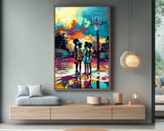 Urban Basketball Court Black African American canvas print artwork view