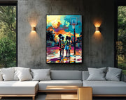 Urban Basketball Court Black African American canvas print for home decor