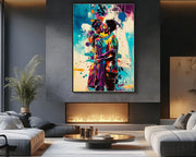 Black Couple Modern Love Abstract Black love wall art artwork view