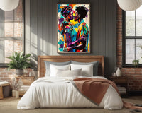 Colorful abstract canvas art featuring dynamic shapes, perfect as african american wall art to enhance any space.